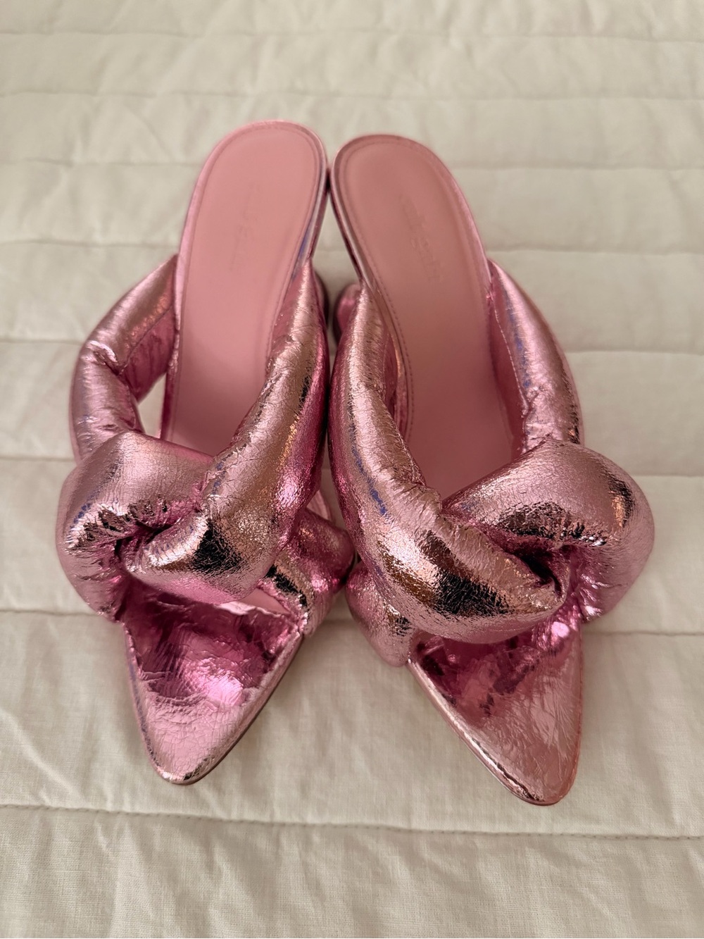 Cult Gaia Metallic Pink Knotted Slide Mule SOLD OUT EVERYWHERE! - Picture 3 of 13